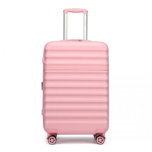 Kono 24 Inch Expandable Lightweight Hard Shell Check-In Suitcase with TSA Lock, Pink