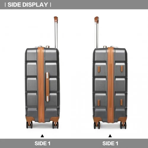 Kono 28 Inch Lightweight Hard Shell ABS Suitcase with TSA Lock - Grey | Stylish & Secure Travel Companion