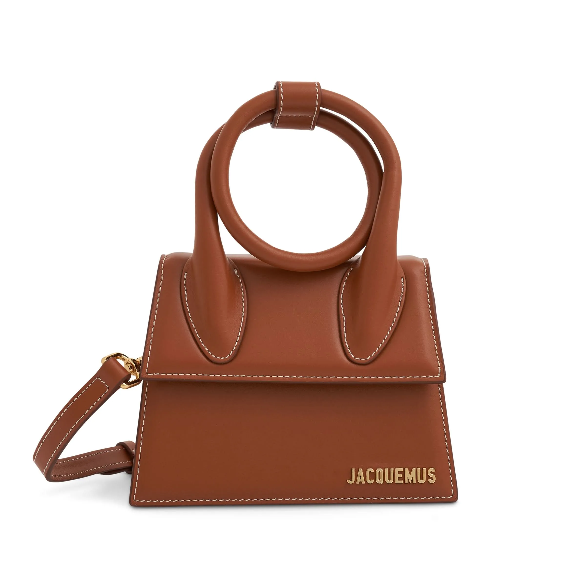 Le Chiquito Noeud Leather Bag in Light Brown