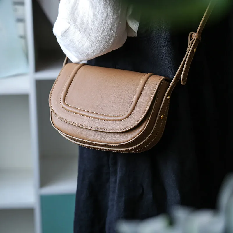 Leather Small Saddle Crossbody Bags For Women