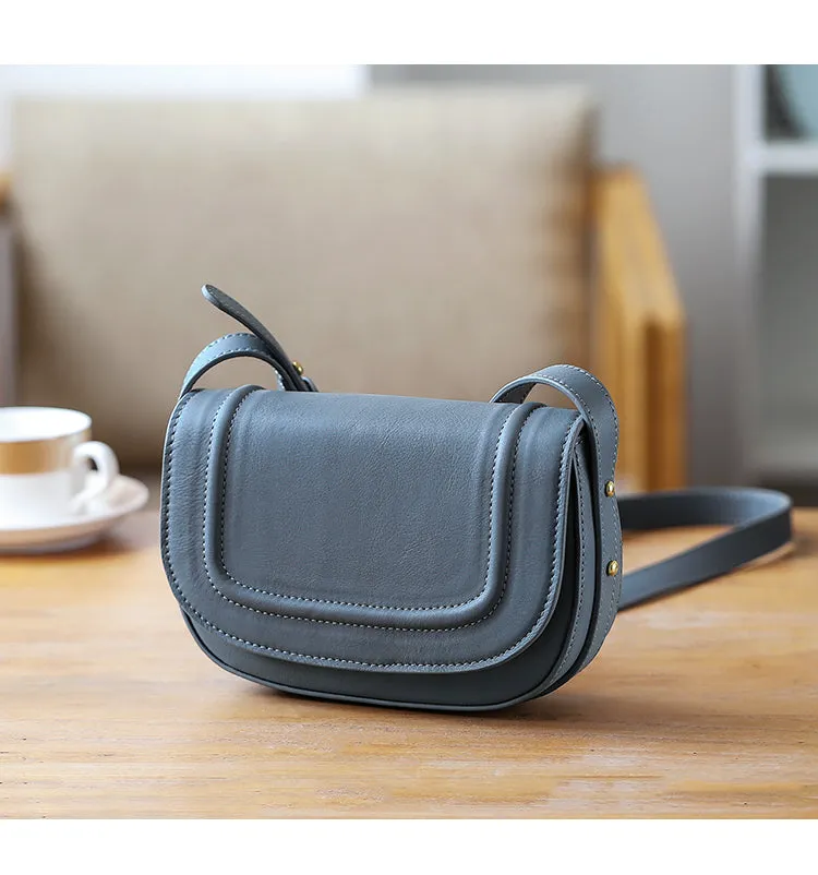 Leather Small Saddle Crossbody Bags For Women