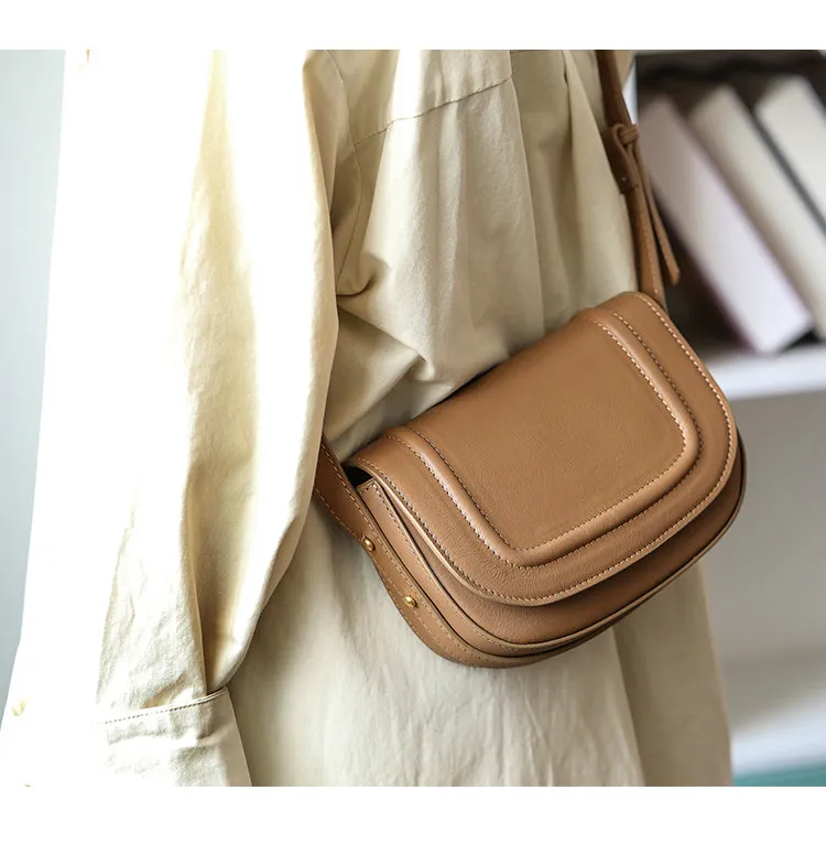 Leather Small Saddle Crossbody Bags For Women