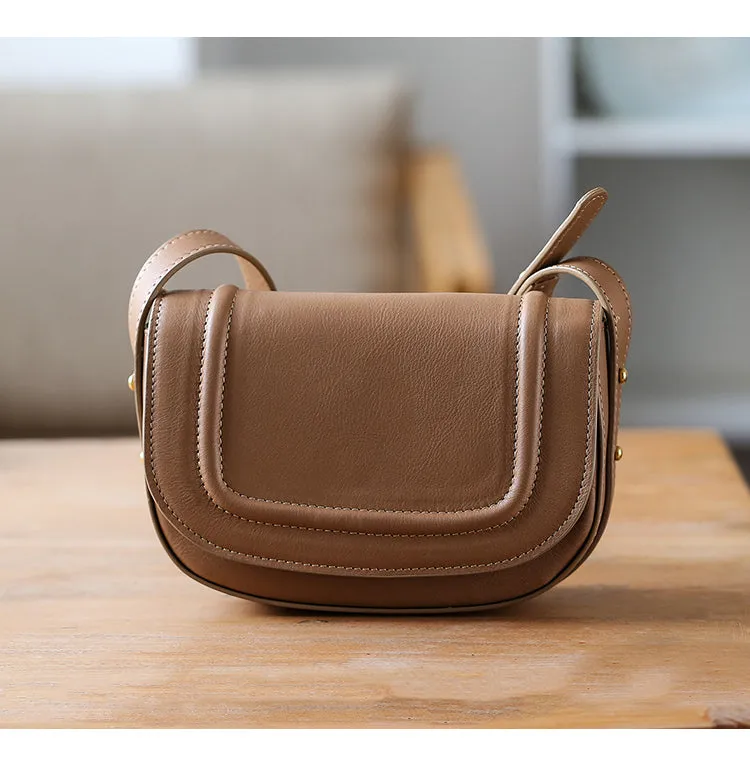 Leather Small Saddle Crossbody Bags For Women