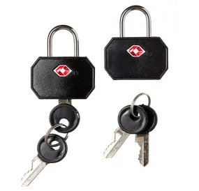 Lewis N. Clark TSA Approved Mini Padlock – Black – Set of 2