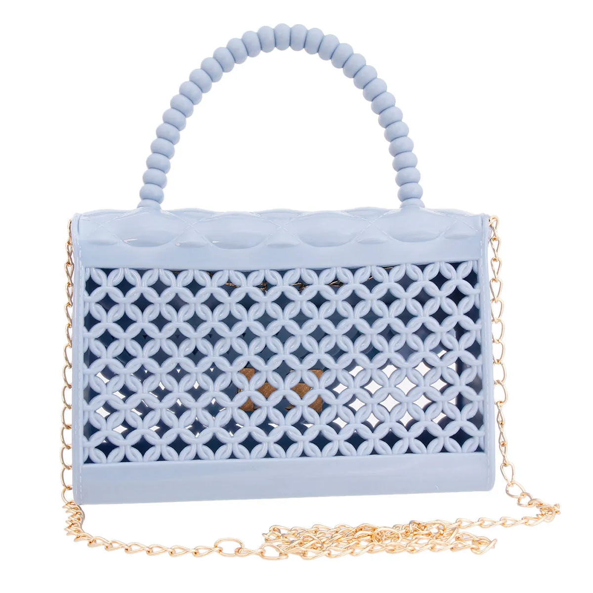 Light Blue Jelly Top Handle Mini Crossbody