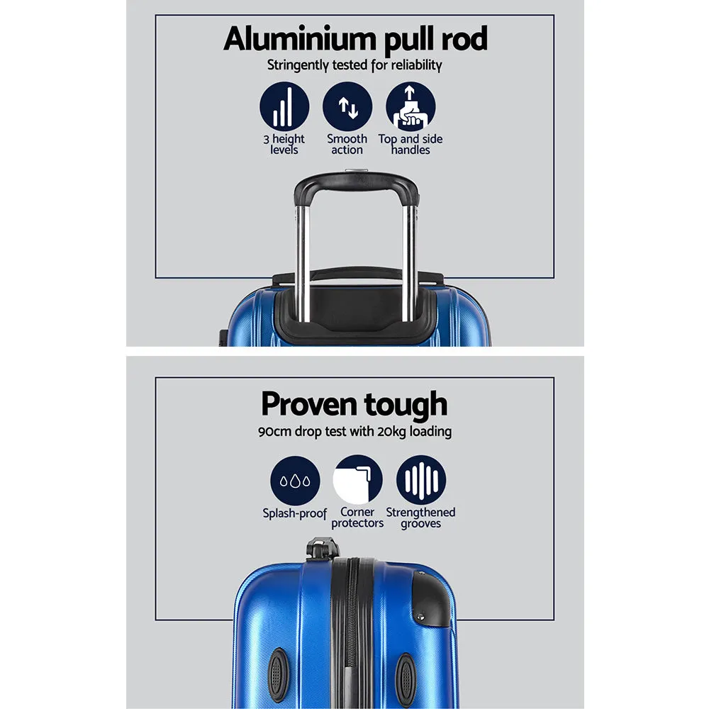 Lightweight Blue 2pc Hard Shell Luggage Set with TSA Locks - Wanderlite