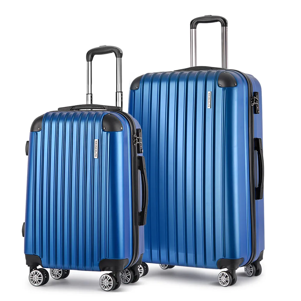 Lightweight Blue 2pc Hard Shell Luggage Set with TSA Locks - Wanderlite