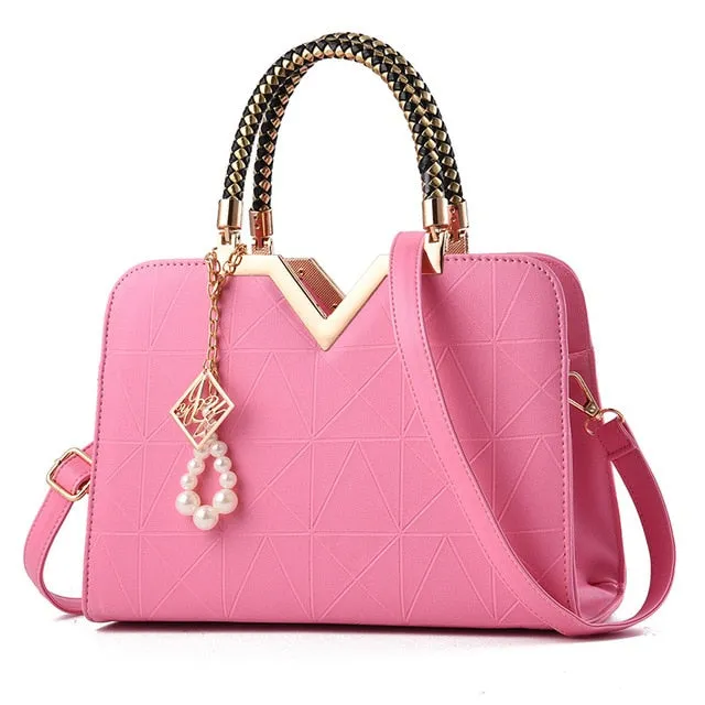 Luxury Stylish Female Zipper Leather Crossbody Bags For Workplace