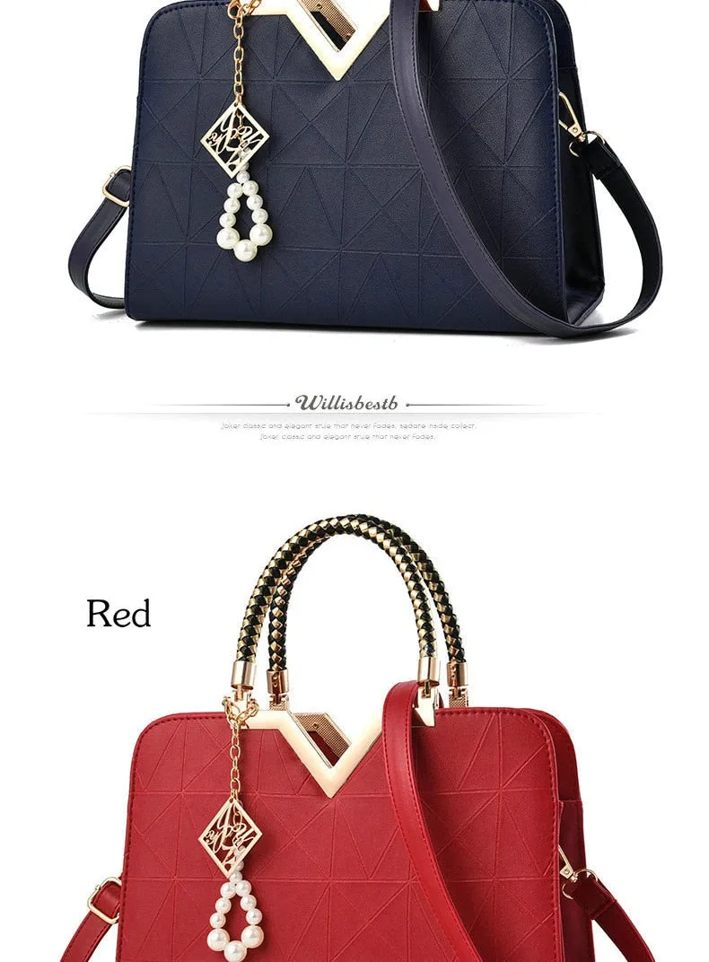 Luxury Stylish Female Zipper Leather Crossbody Bags For Workplace