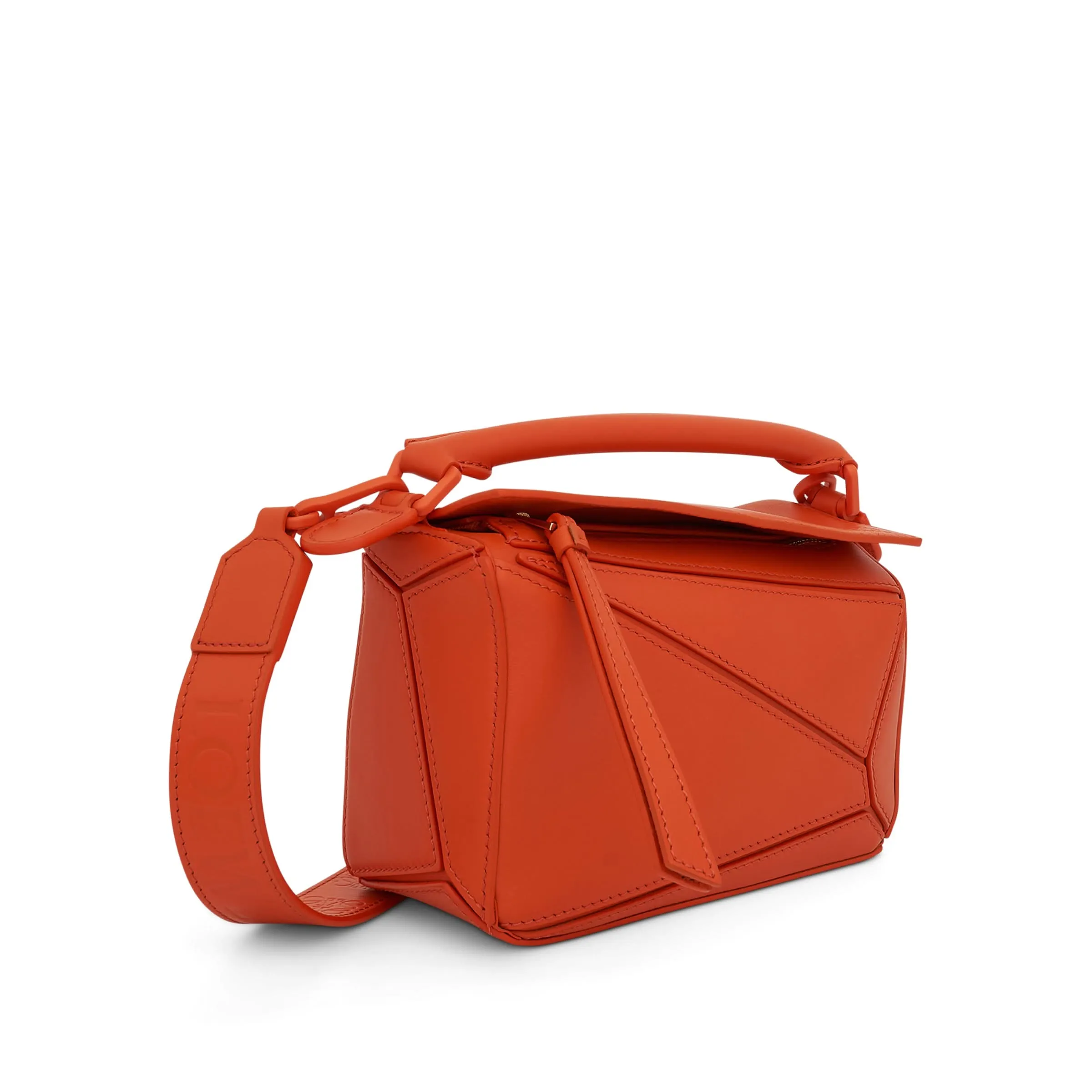 Mini Puzzle Bag in Satin Calfskin in Orange