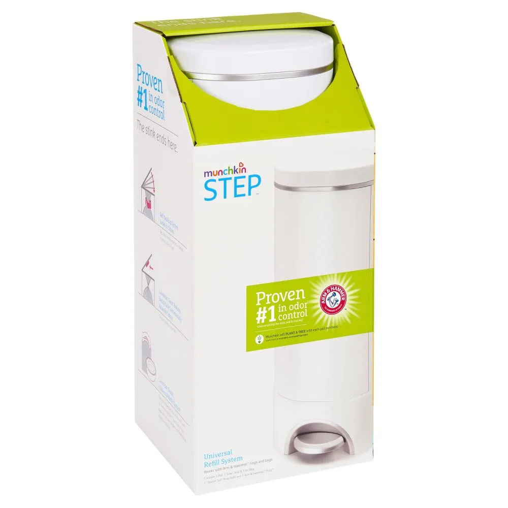 Munchkin STEP Diaper Pail, Powered by Arm & Hammer