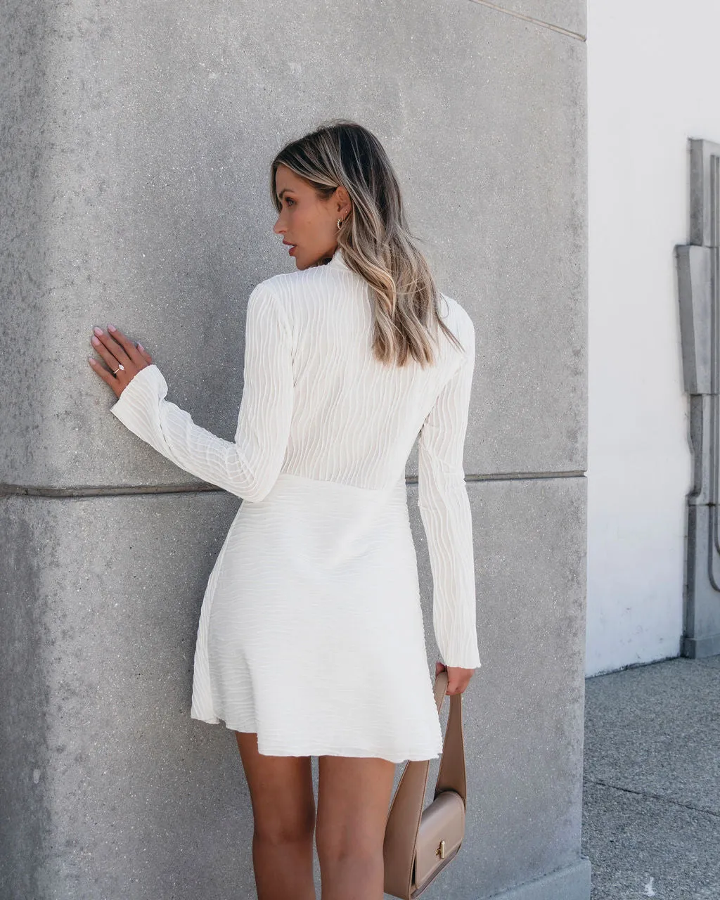 Muse By Magnolia Cream Textured Mini Dress - FINAL SALE