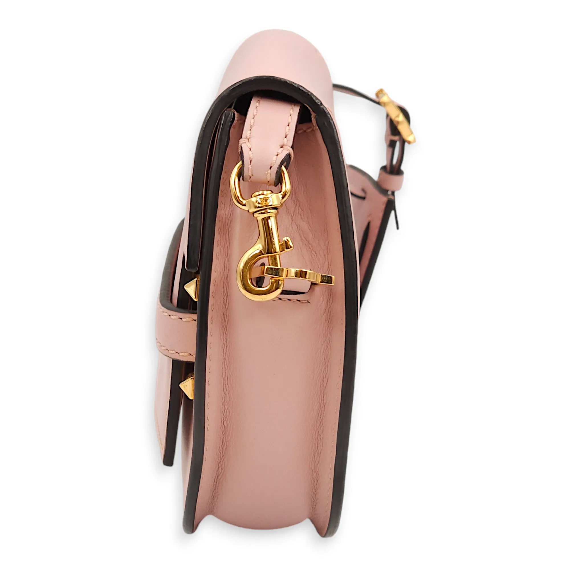 My Rockstuds Saddle Pink Crossbody Bag, Gold hardware