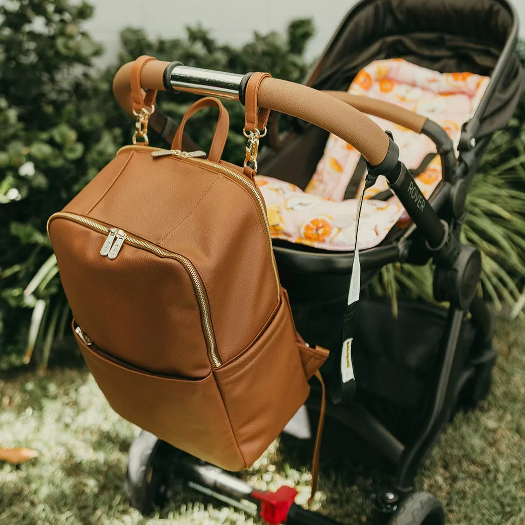 Oioi Multitasker Diaper Backpack - Chestnut Brown Vegan Leather