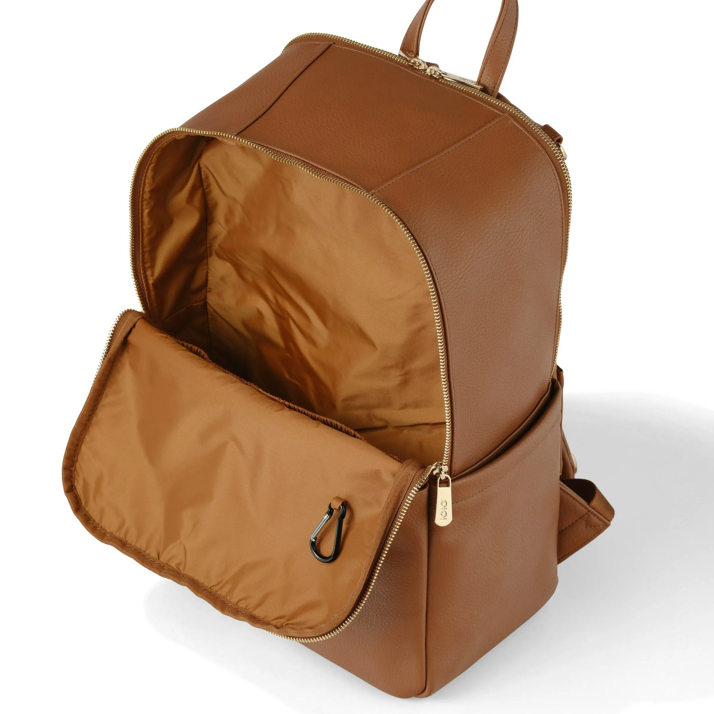 Oioi Multitasker Diaper Backpack - Chestnut Brown Vegan Leather