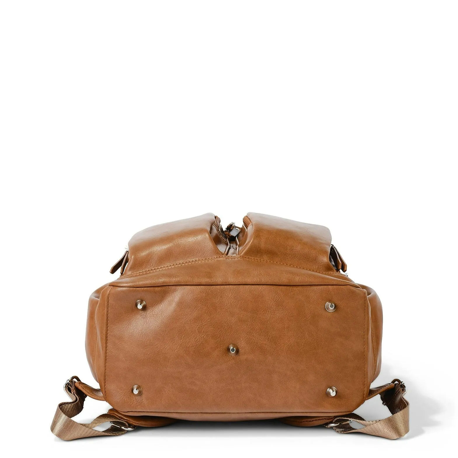 Oioi Signature Diaper Backpack - Tan Vegan Leather