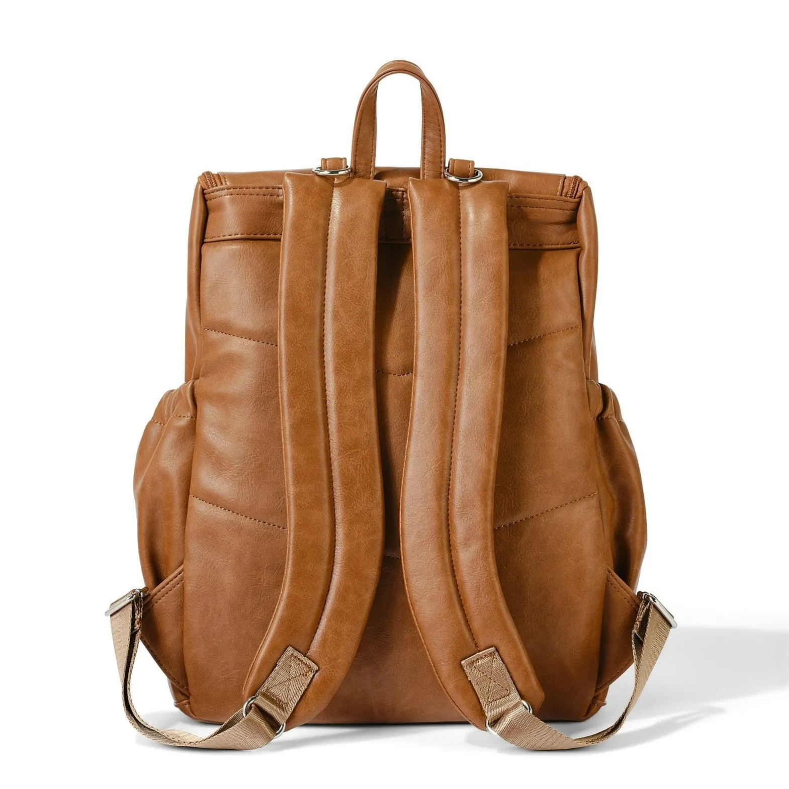 Oioi Signature Diaper Backpack - Tan Vegan Leather