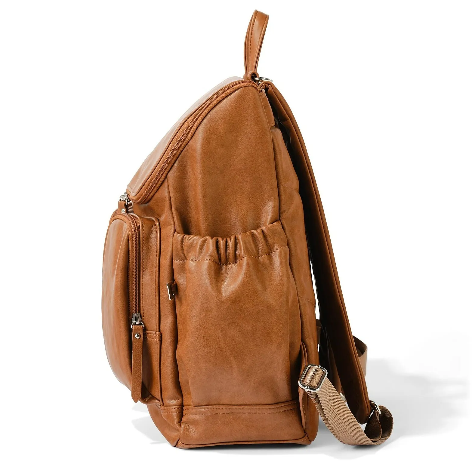 Oioi Signature Diaper Backpack - Tan Vegan Leather