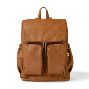 Oioi Signature Diaper Backpack - Tan Vegan Leather