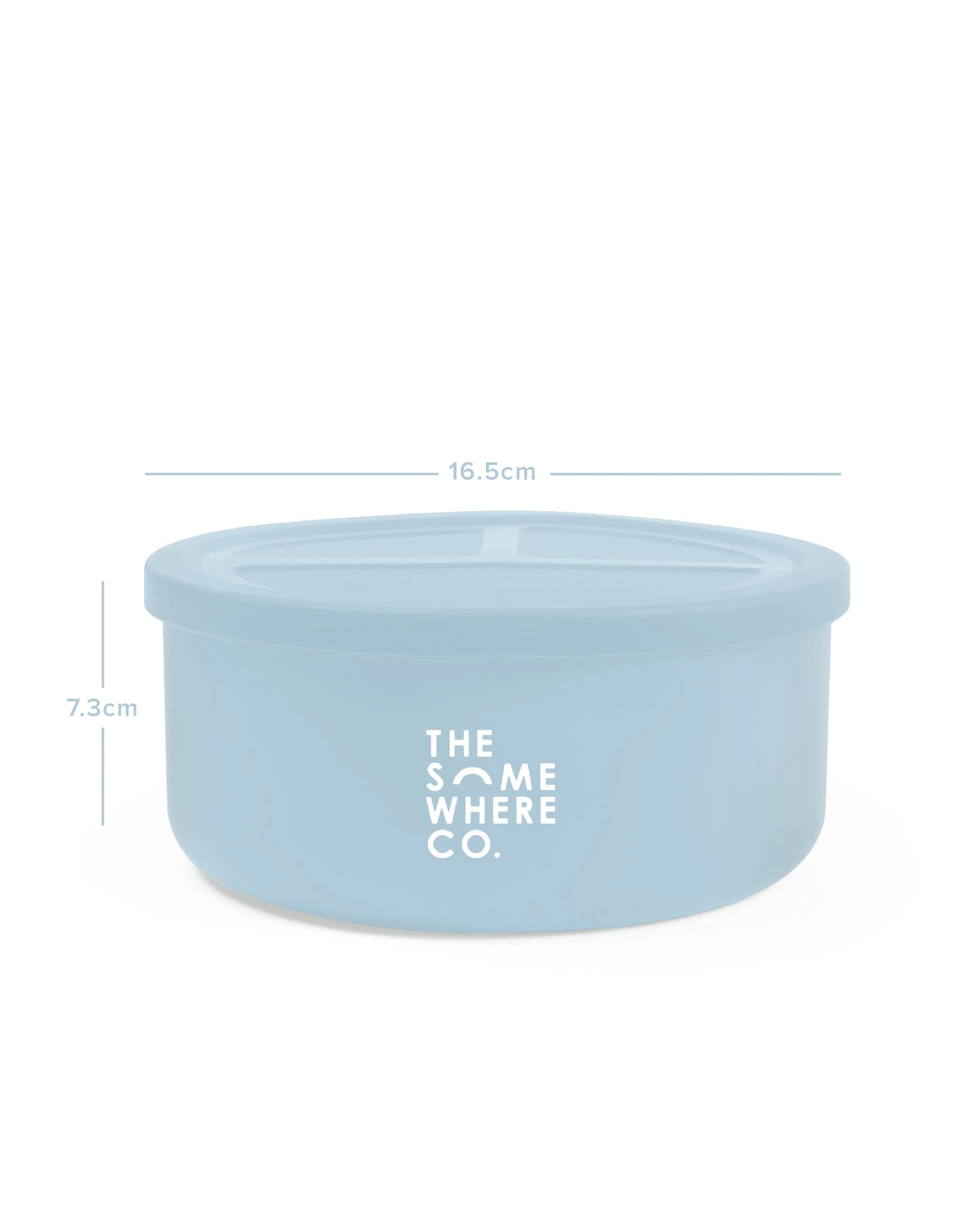 Powder Blue Round Silicone Bento Lunch Box