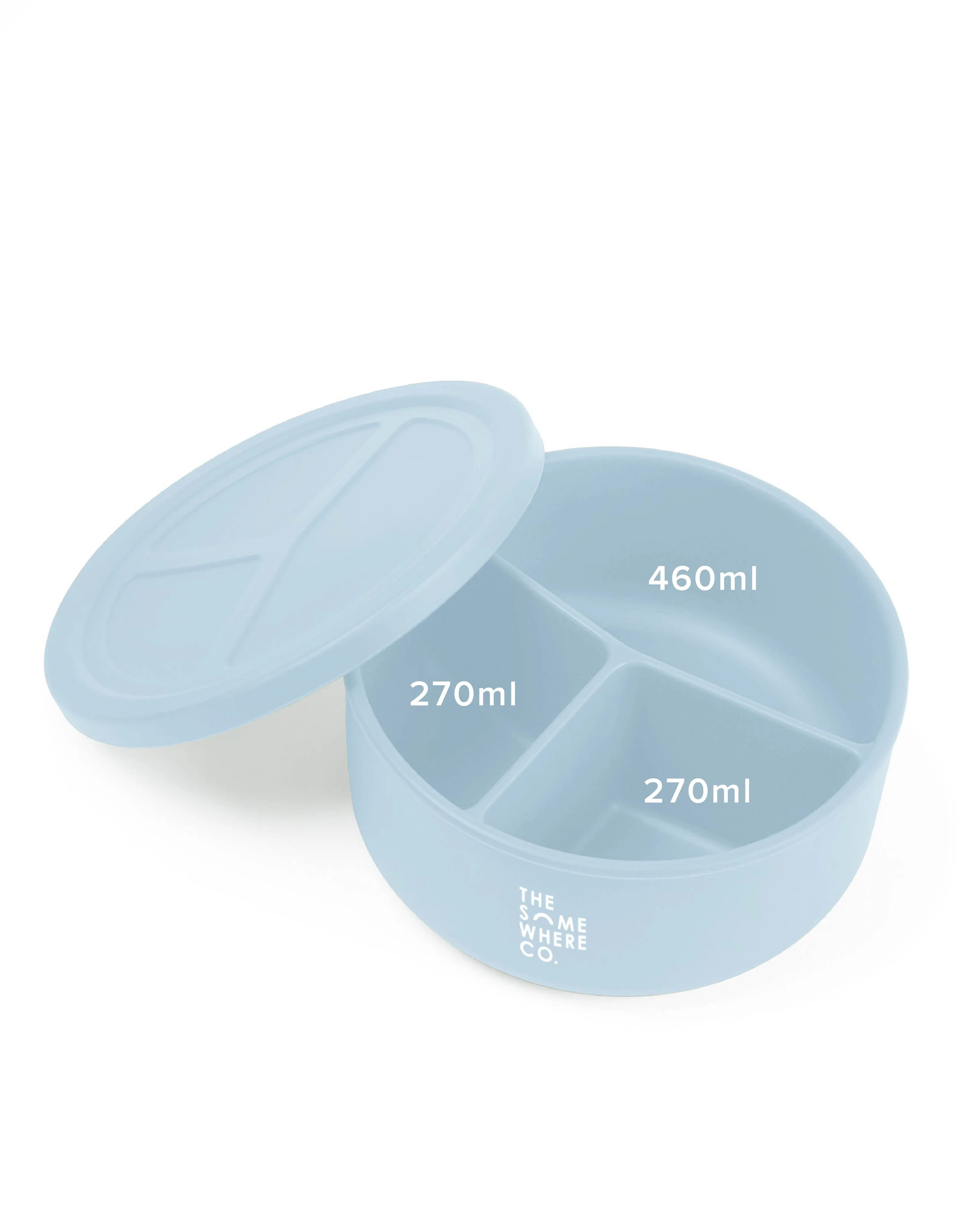 Powder Blue Round Silicone Bento Lunch Box