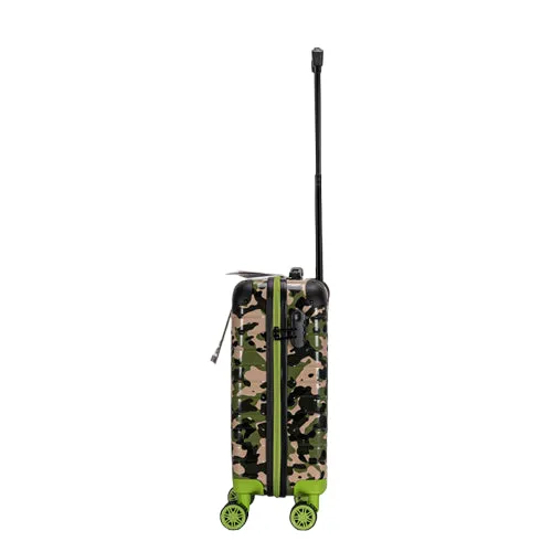 Premium Quality ABS Hard Shell Urban Camouflage Print Spinner Suitcase with Built in Lock - 20 Inch Cabin