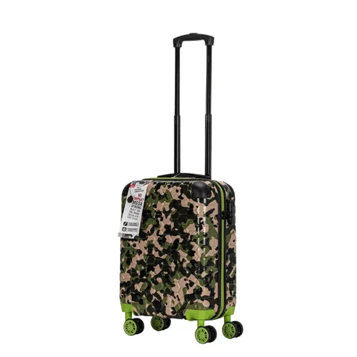 Premium Quality ABS Hard Shell Urban Camouflage Print Spinner Suitcase with Built in Lock - 20 Inch Cabin