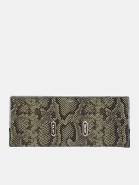 Python Print Leather Clutch (COPBA76F6019-GREEN)