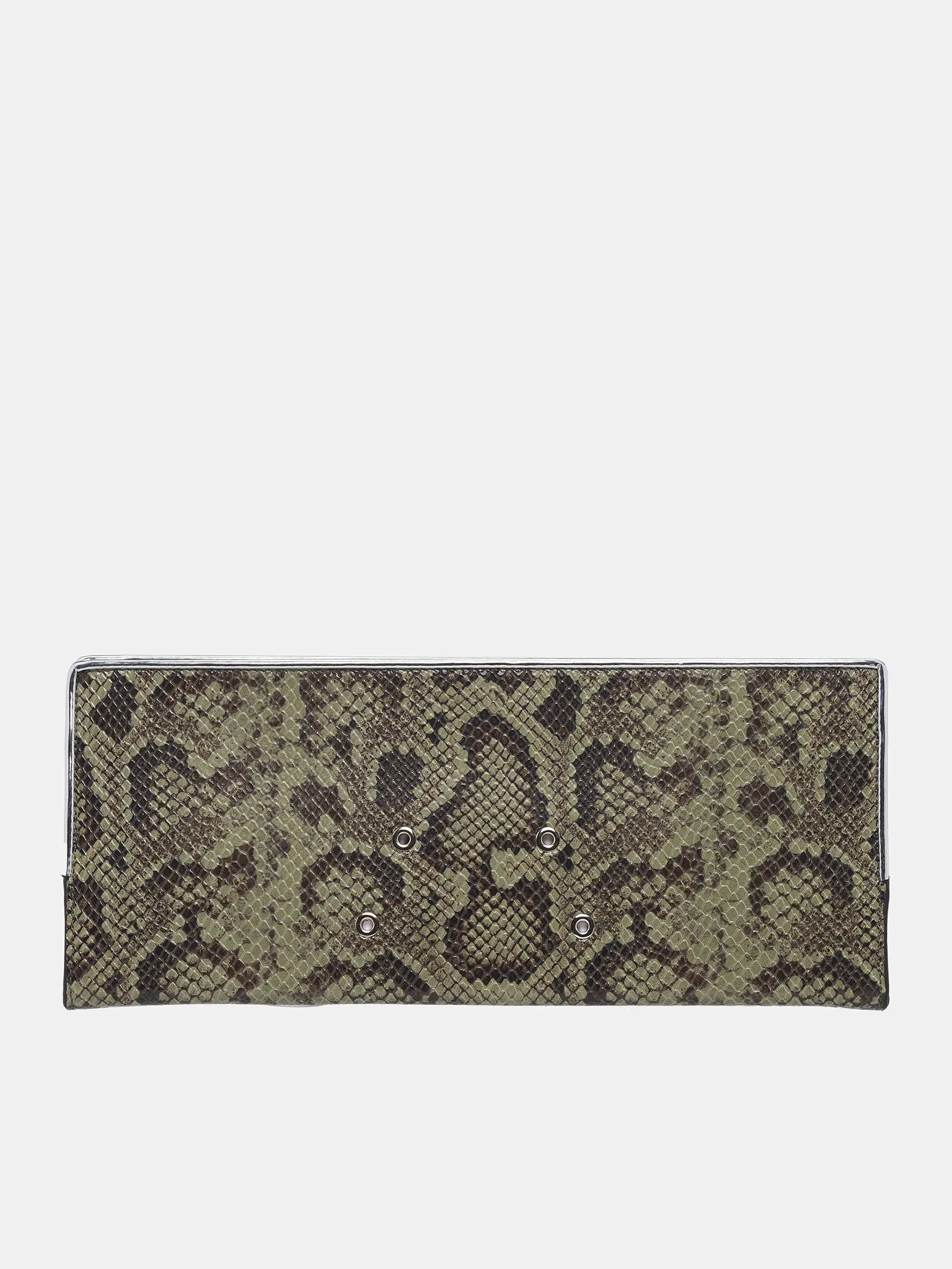 Python Print Leather Clutch (COPBA76F6019-GREEN)