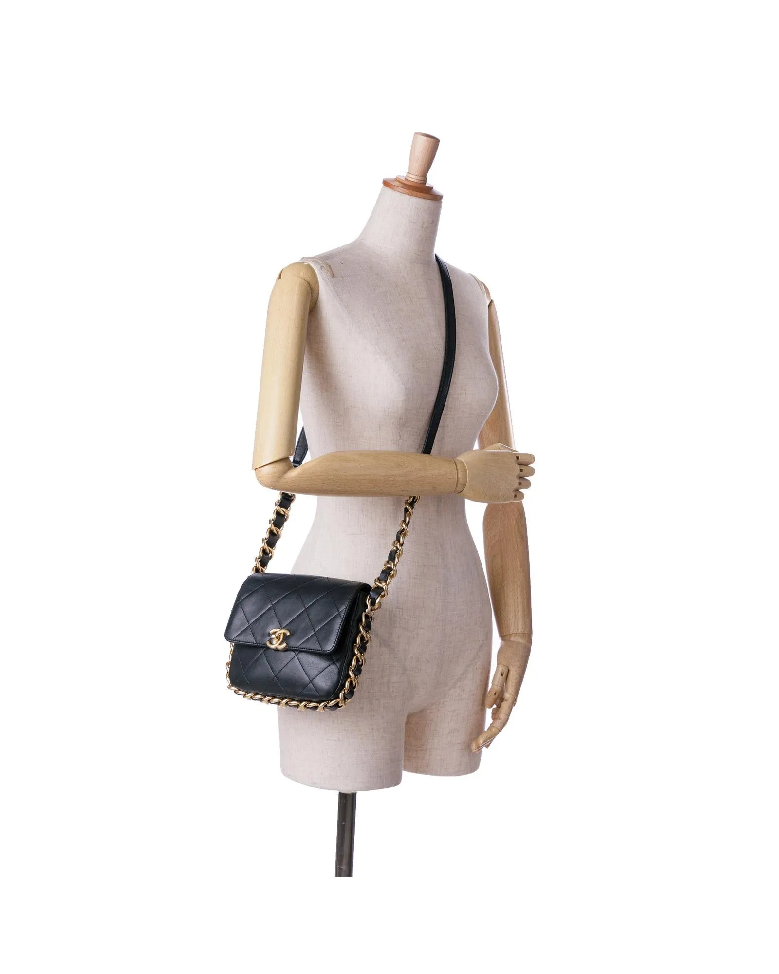 Quilted Leather Chain Flap Crossbody Bag