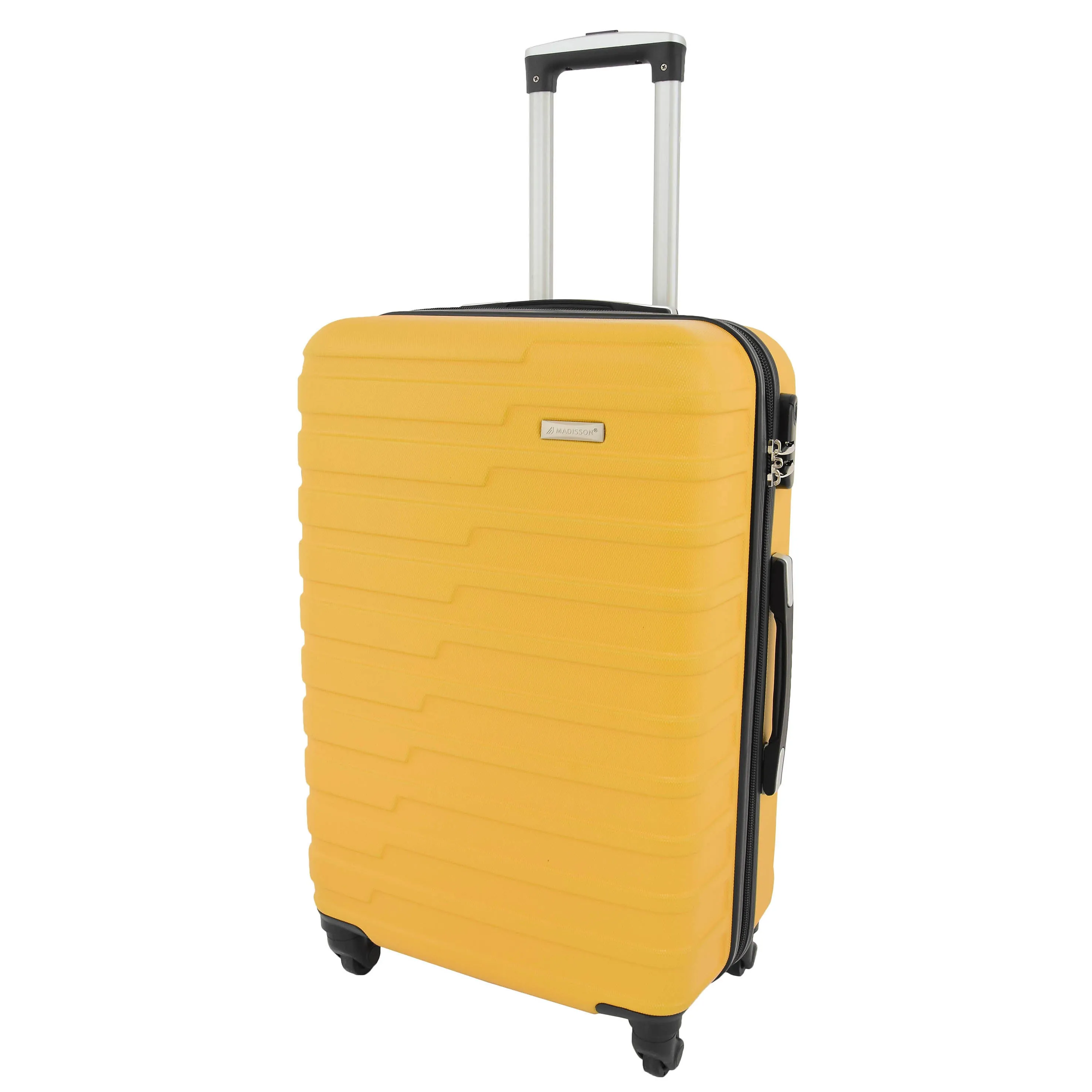 Robust 4 Wheel Suitcases ABS Yellow Lightweight Digit Lock Luggage Travel Bag Stargate