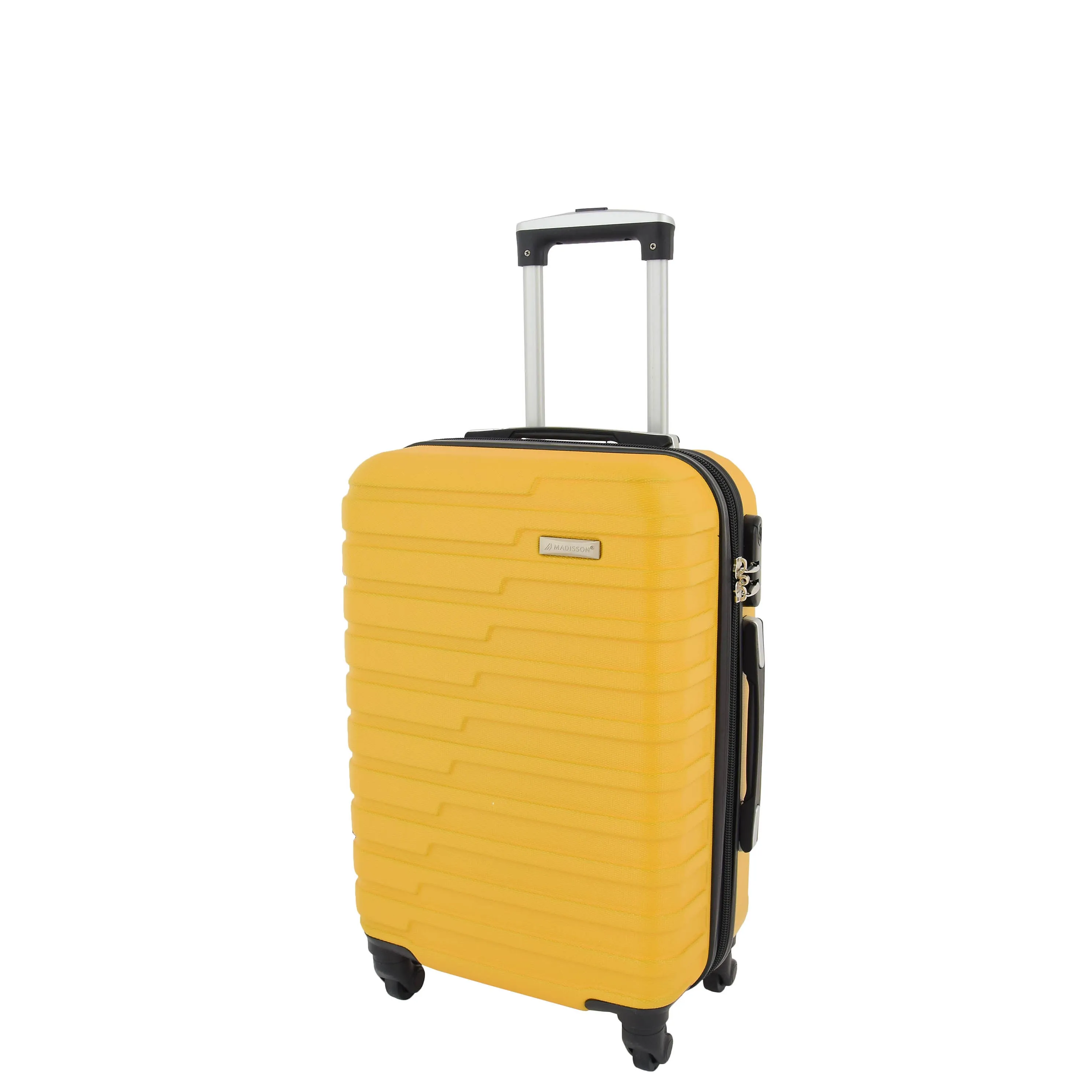 Robust 4 Wheel Suitcases ABS Yellow Lightweight Digit Lock Luggage Travel Bag Stargate