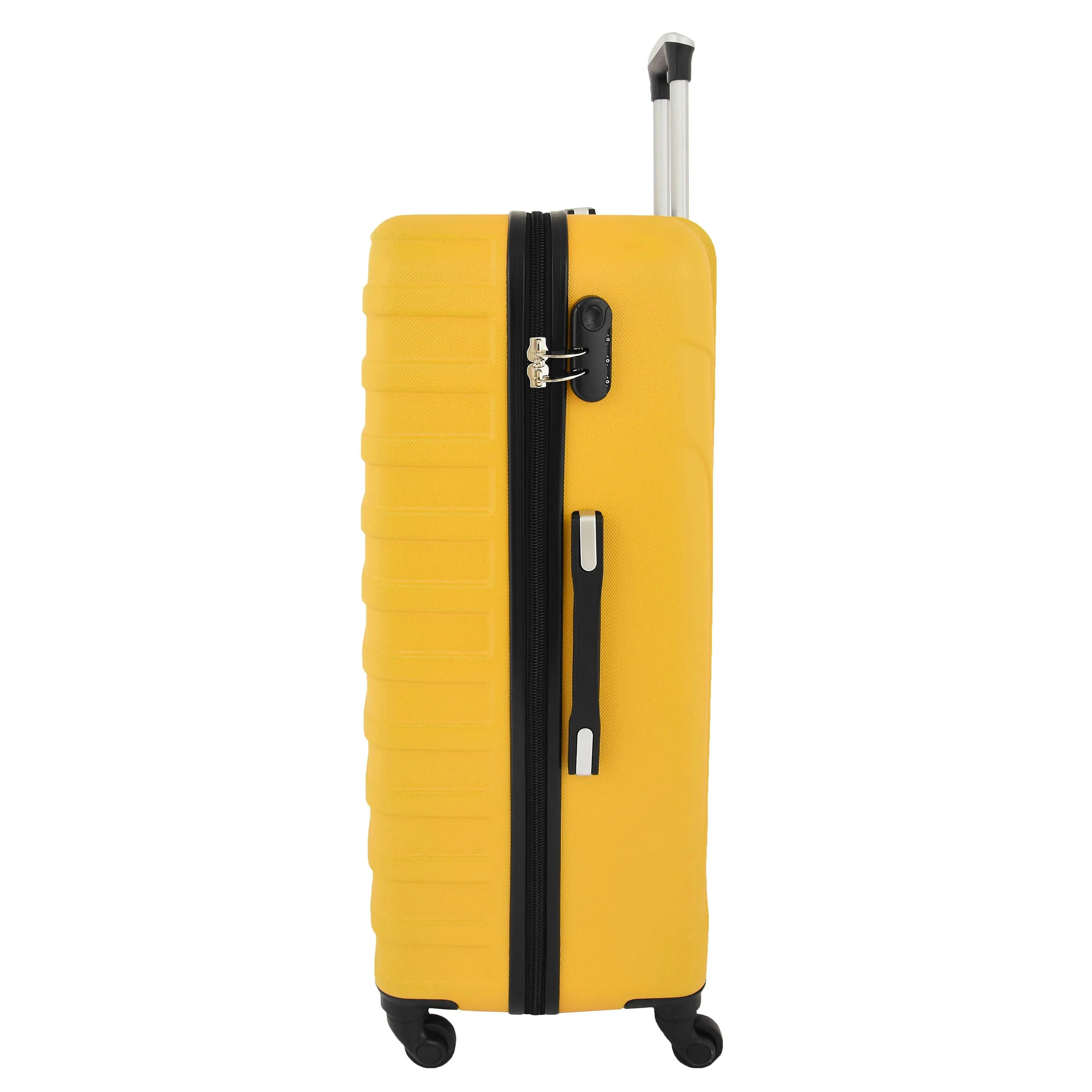 Robust 4 Wheel Suitcases ABS Yellow Lightweight Digit Lock Luggage Travel Bag Stargate