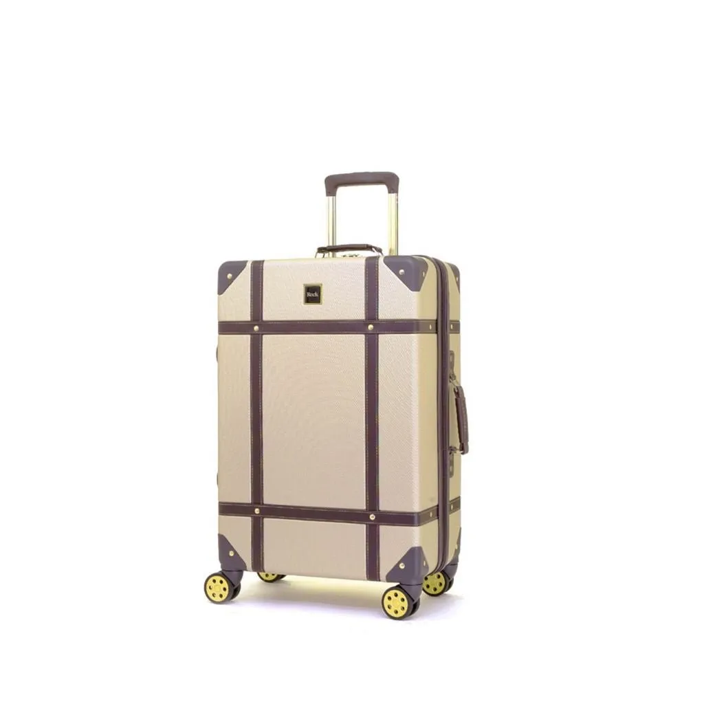 Rock Vintage 3 Piece Hardsided Luggage Set - Gold