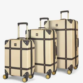 Rock Vintage 3 Piece Hardsided Luggage Set - Gold