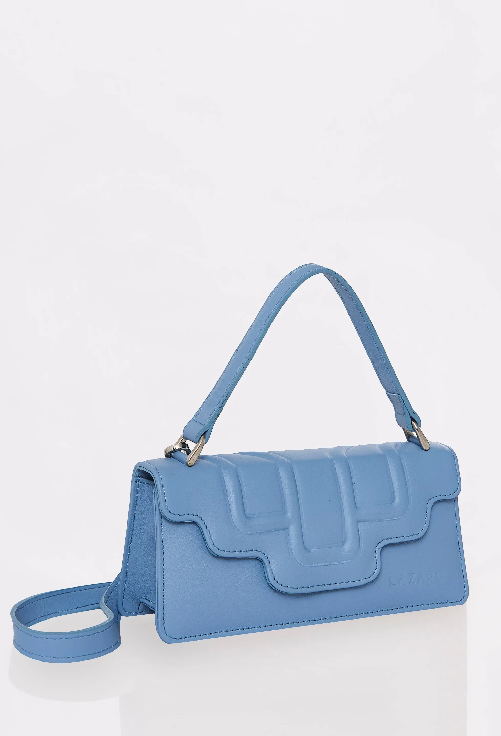 Sky Leather Crossbody Flap Bag 'Hilda'