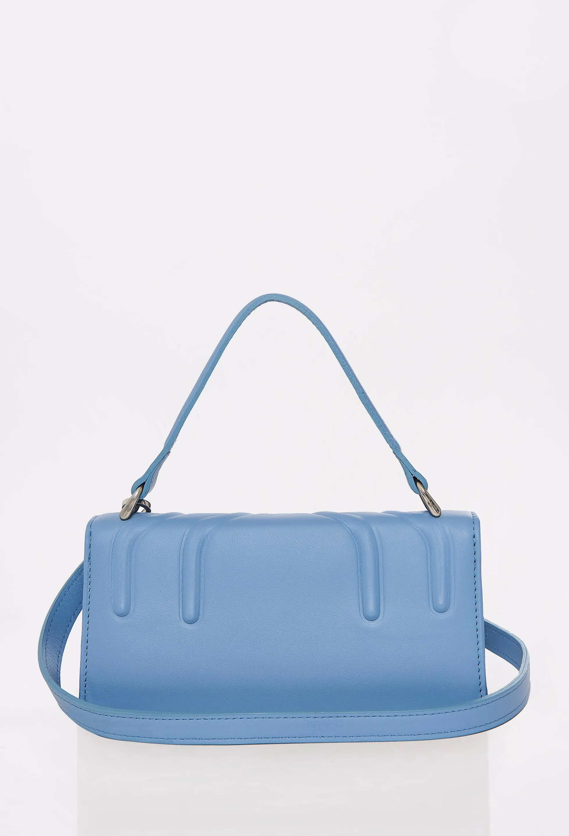 Sky Leather Crossbody Flap Bag 'Hilda'