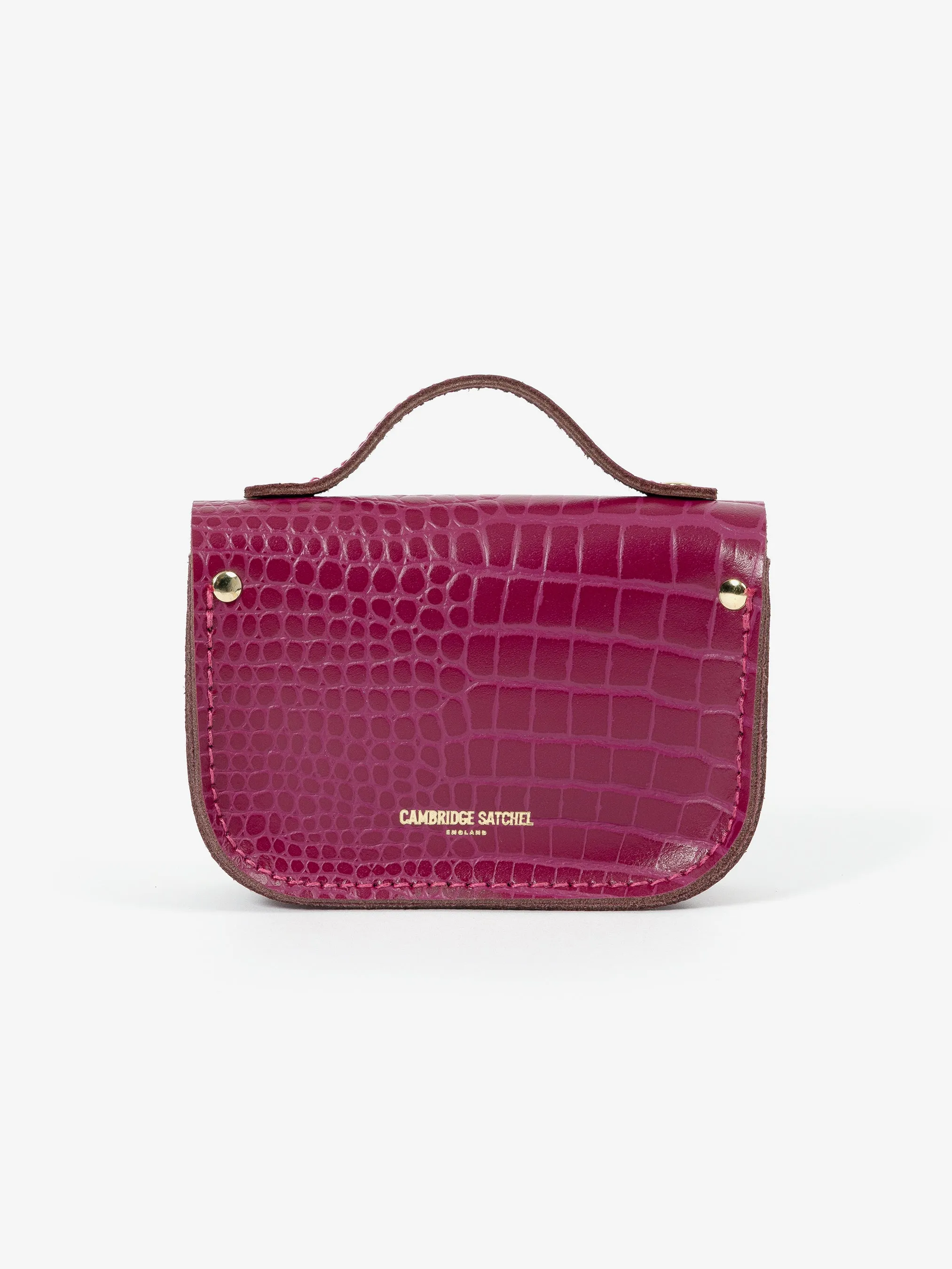 The Micro Satchel - Magenta Croc