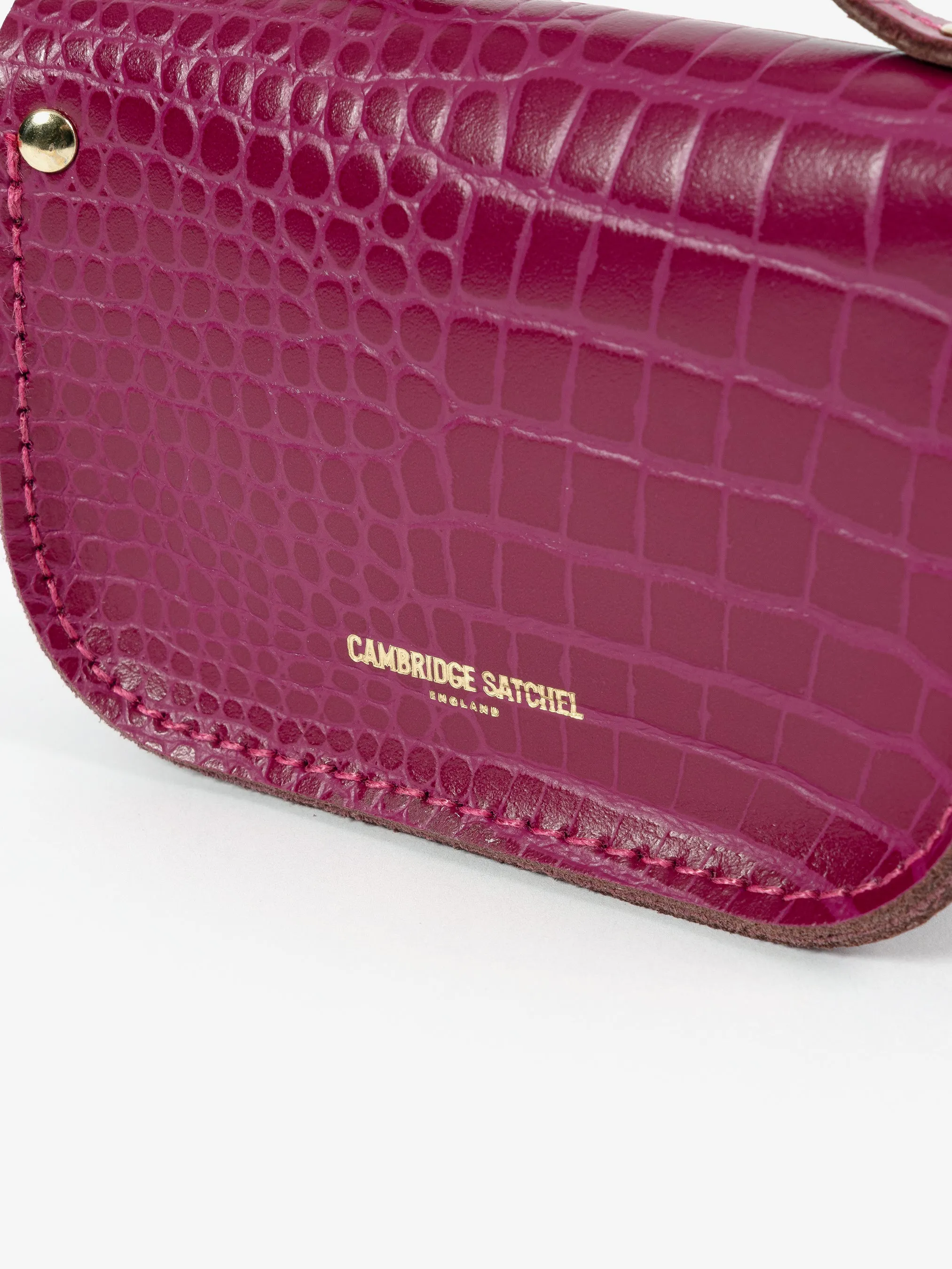 The Micro Satchel - Magenta Croc