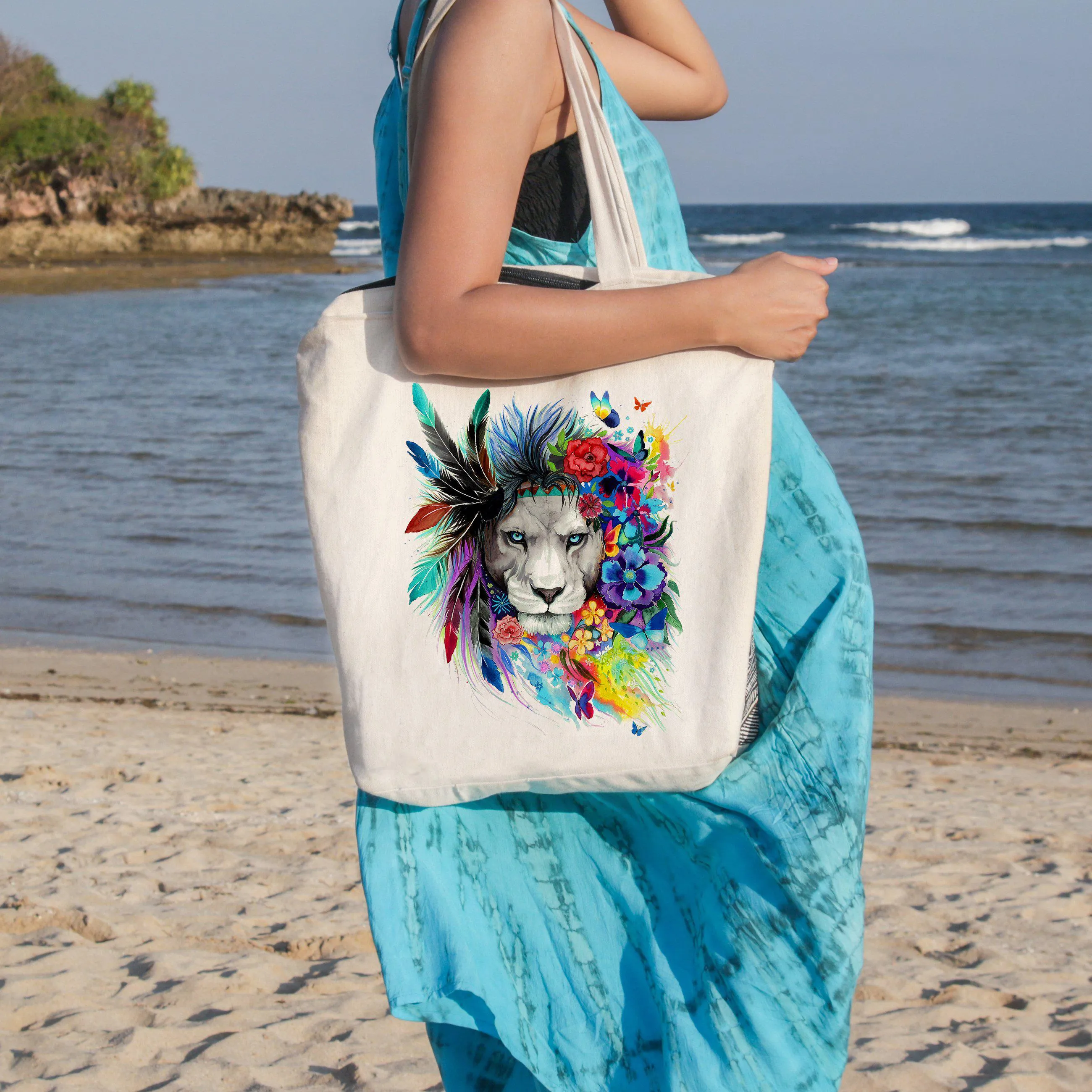 The Original Lion Vibes Beach Tote