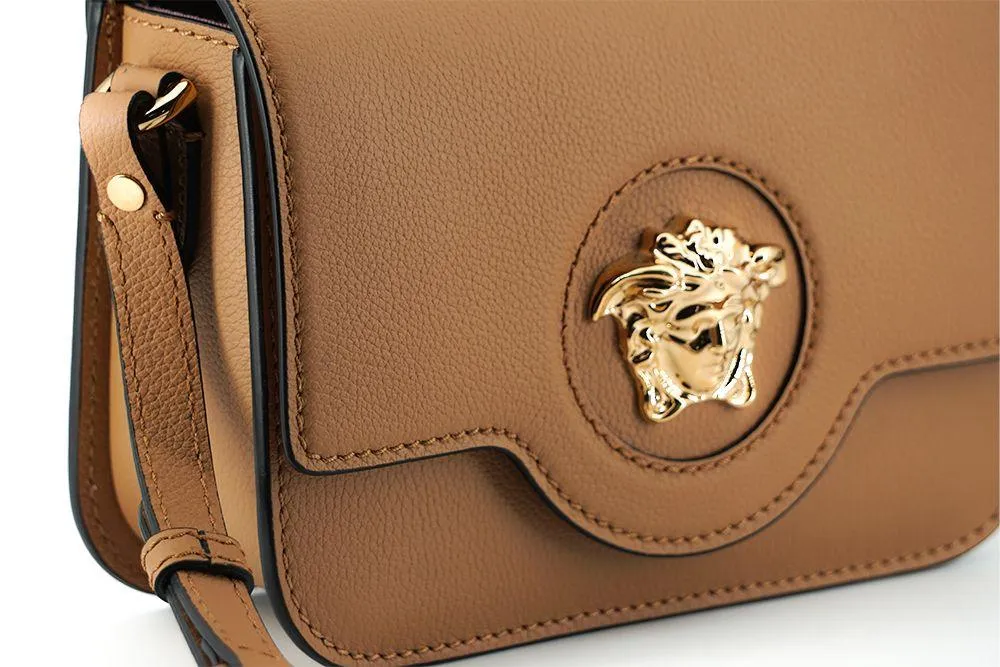 Versace Brown Calf Leather Shoulder Bag