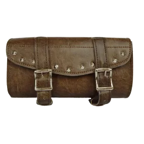 VS101DB Distressed Brown 2 Strap Studded Tool Bag with Quick Releases